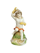Antique Vienna Porcelain Boy Throwing Snowballs 19th century - Estate Fresh Austin