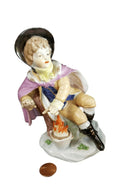 Antique Vienna Porcelain Boy Warming Hands over Fire 19th century - Estate Fresh Austin