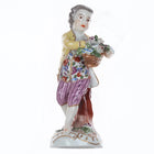 Antique Vienna porcelain figure man holding floral bouquet - Estate Fresh Austin