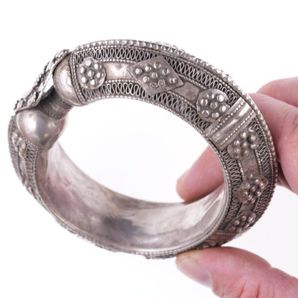 Antique Yemenite Silver filigree bracelet b - Estate Fresh Austin