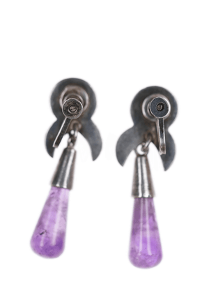 Antonio Pineda (1919 - 2009) Taxco articulating silver and amethyst pin/earrings - Estate Fresh Austin