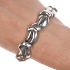 Antonio Pineda (1919-2009) Taxco Hammered silver leaf form bracelet - Estate Fresh Austin