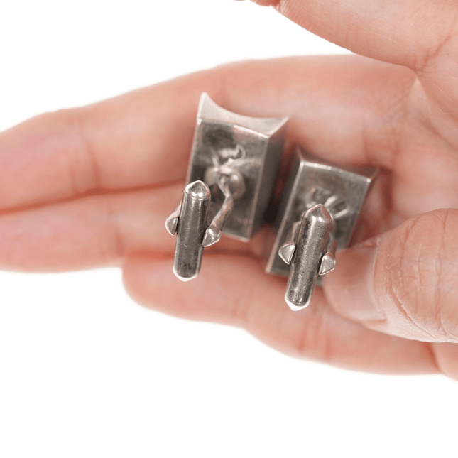 Antonio Pineda (1919 - 2009) Taxco Modernist Sterling cufflinks - Estate Fresh Austin