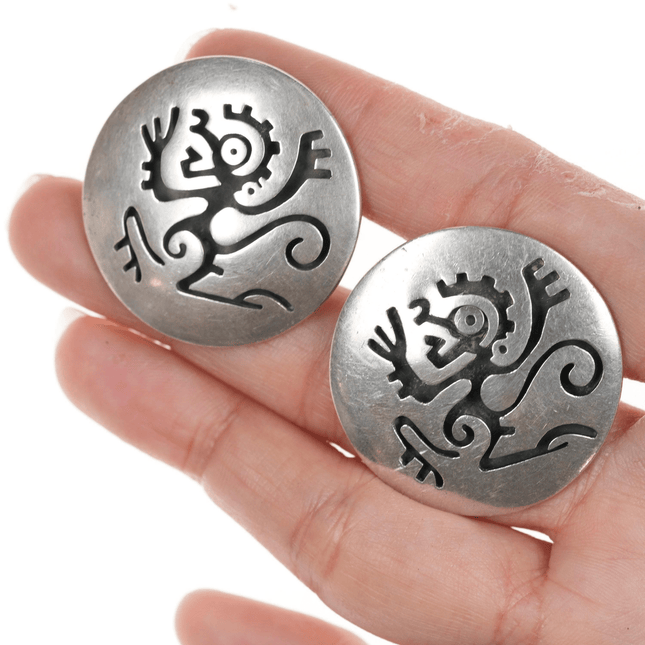 Antonio Pineda (1919 - 2009) Taxco Modernist Sterling Pre - columbian style cufflinks - Estate Fresh Austin