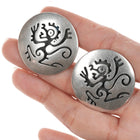 Antonio Pineda (1919-2009) Taxco Modernist Sterling Pre-columbian style cufflinks - Estate Fresh Austin