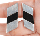 Antonio Pineda (1919-2009) Taxco Modernist Sterling/Onyx cufflinks - Estate Fresh Austin