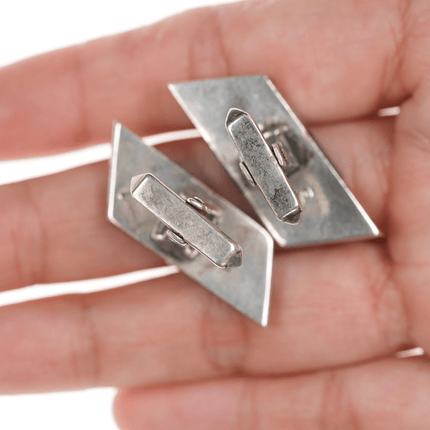 Antonio Pineda (1919 - 2009) Taxco Modernist Sterling/Onyx cufflinks - Estate Fresh Austin