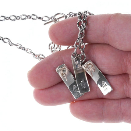 AR Joyeros 14k/950 silver earrings pendant and necklace set - Estate Fresh Austin