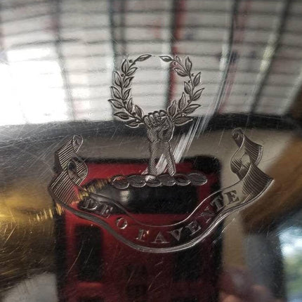 Armorial Silver Mitchell Crest Deo Favente Silverplate Wall Sconces made from an - Estate Fresh Austin