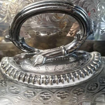 Armorial Silver Mitchell Crest Deo Favente Silverplate Wall Sconces made from an - Estate Fresh Austin