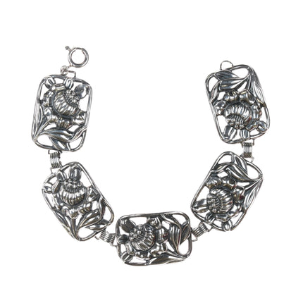 Art Deco Sterling Danecraft floral bracelet - Estate Fresh Austin