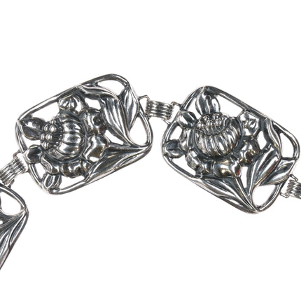 Art Deco Sterling Danecraft floral bracelet - Estate Fresh Austin