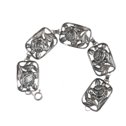 Art Deco Sterling Danecraft floral bracelet - Estate Fresh Austin