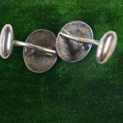 Art Deco Sterling Guilloche Enamel Cufflinks - Estate Fresh Austin