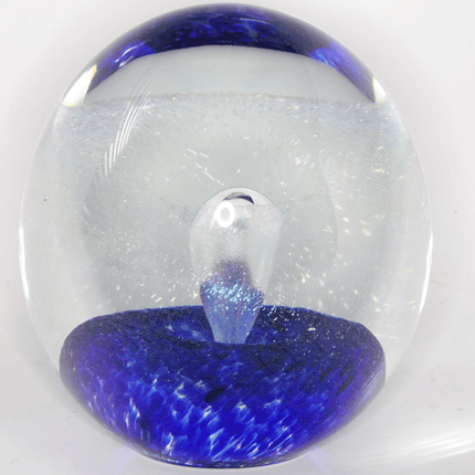 Art Glass Paperweight Eickholt fountain Vortex Magnum Dichroic Iridescent 4" - Estate Fresh Austin