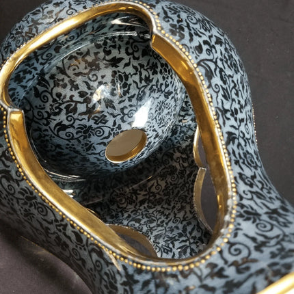 Art Nouveau Doulton Burslem Banquet Oil Lamp Earthenware Very Unusual c.1900 - Estate Fresh Austin