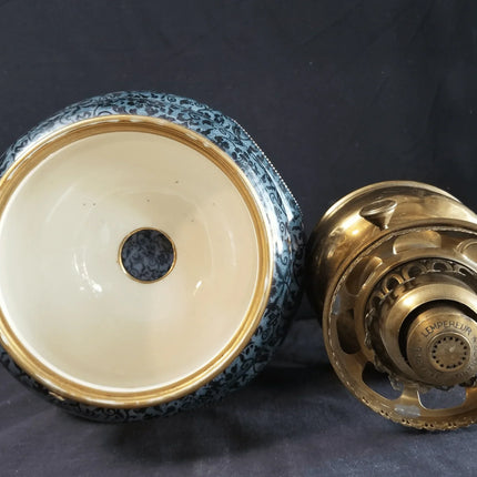 Art Nouveau Doulton Burslem Banquet Oil Lamp Earthenware Very Unusual c.1900 - Estate Fresh Austin