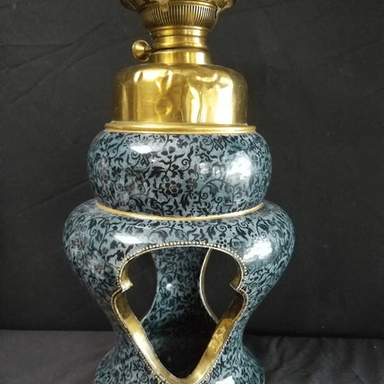 Art Nouveau Doulton Burslem Banquet Oil Lamp Earthenware Very Unusual c.1900 - Estate Fresh Austin