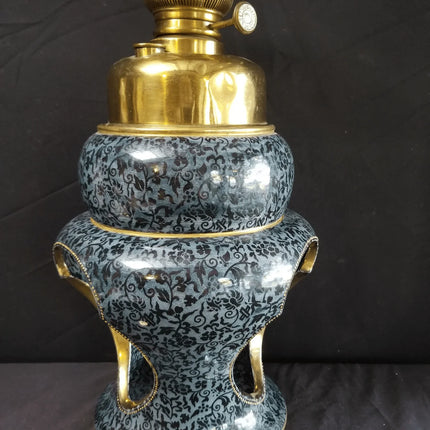 Art Nouveau Doulton Burslem Banquet Oil Lamp Earthenware Very Unusual c.1900 - Estate Fresh Austin