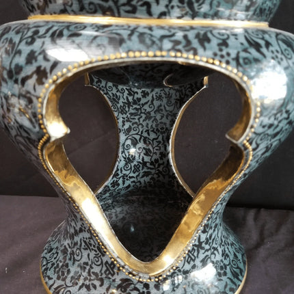 Art Nouveau Doulton Burslem Banquet Oil Lamp Earthenware Very Unusual c.1900 - Estate Fresh Austin