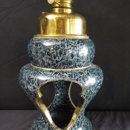 Art Nouveau Doulton Burslem Banquet Oil Lamp Earthenware Very Unusual c.1900 - Estate Fresh Austin