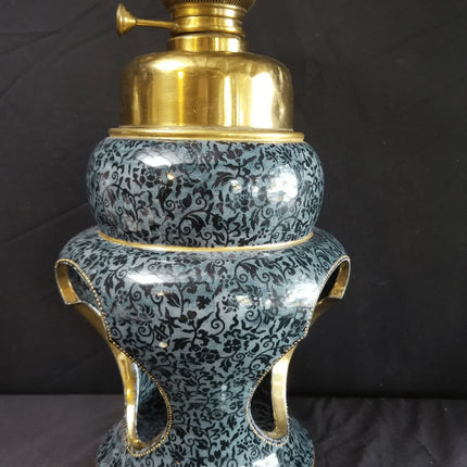 Art Nouveau Doulton Burslem Banquet Oil Lamp Earthenware Very Unusual c.1900 - Estate Fresh Austin