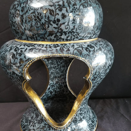 Art Nouveau Doulton Burslem Banquet Oil Lamp Earthenware Very Unusual c.1900 - Estate Fresh Austin