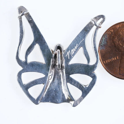 Artisan Sterling silver butterfly pendant - Estate Fresh Austin