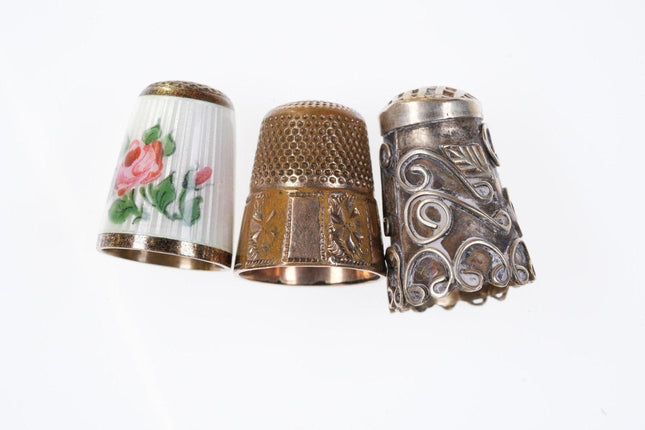 Askel Holmsen Guilloche sterling Thimble and two more - Estate Fresh Austin