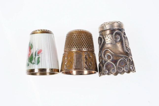 Askel Holmsen Guilloche sterling Thimble and two more - Estate Fresh Austin