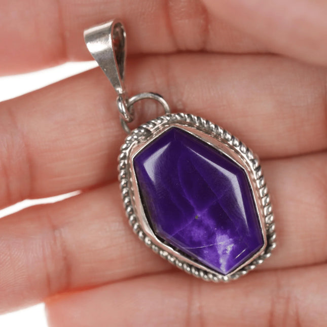 AT Sterling sugilite pendant - Estate Fresh Austin
