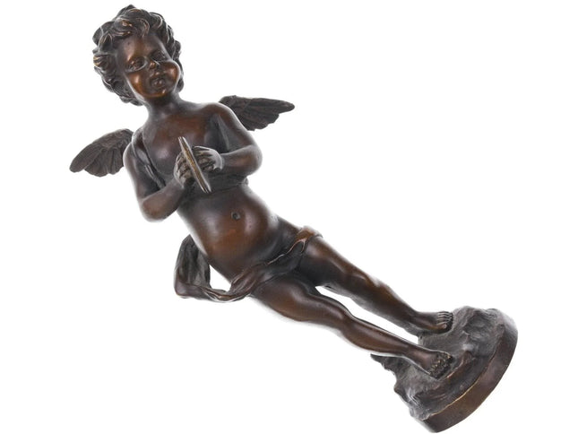 Auguste Moreau (1834 – 1917) French Bronze sculpture putti with cymbals - Estate Fresh Austin