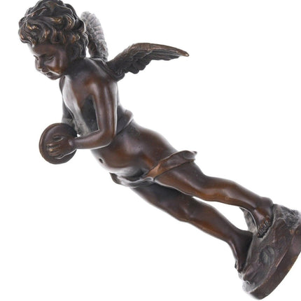 Auguste Moreau (1834 – 1917) French Bronze sculpture putti with cymbals - Estate Fresh Austin