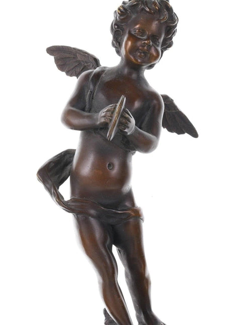 Auguste Moreau (1834 – 1917) French Bronze sculpture putti with cymbals - Estate Fresh Austin