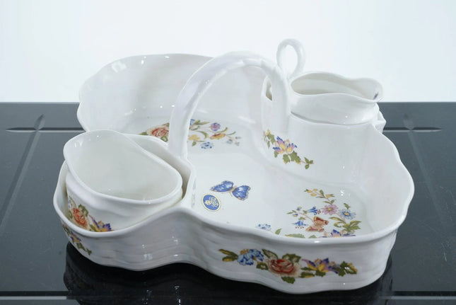 Aynsley Cottage Garden Strawberry Basket Creamer and Sugar - Estate Fresh Austin