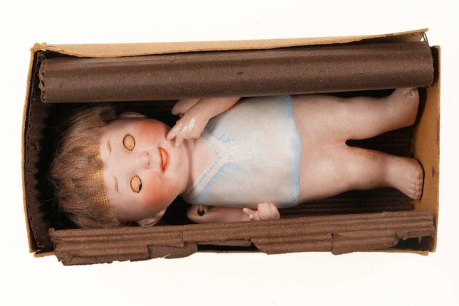 Baby Bud Googleye German Porcelain Doll in original box - Estate Fresh Austin