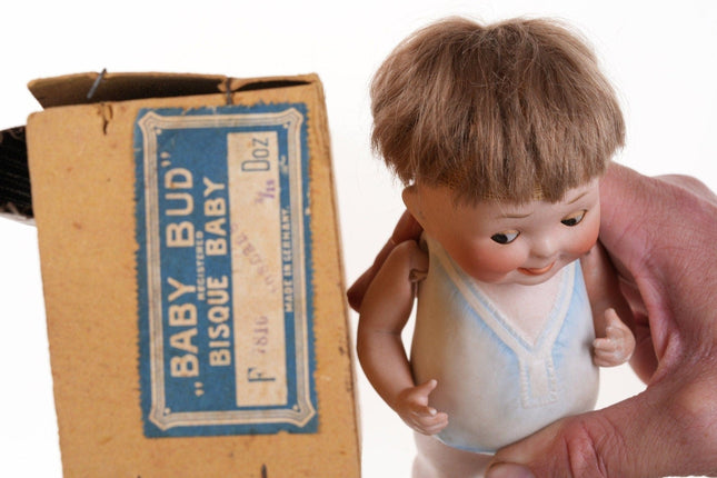 Baby Bud Googleye German Porcelain Doll in original box - Estate Fresh Austin