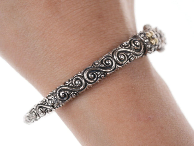 Barbara Bixby Sterling/18k Cuff bracelet - Estate Fresh Austin