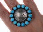 Betty Tom Navajo Sterling/turquoise buffalo nickel ring - Estate Fresh Austin