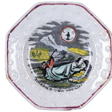 Biblical Staffordshire Childs plate Joseph's Two dreams - Estate Fresh Austin