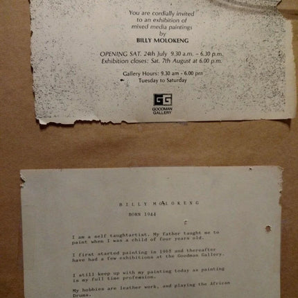 Billy Molokeng LISTED South African ARTIST Pastel Drawing Warrior with Spear - Estate Fresh Austin