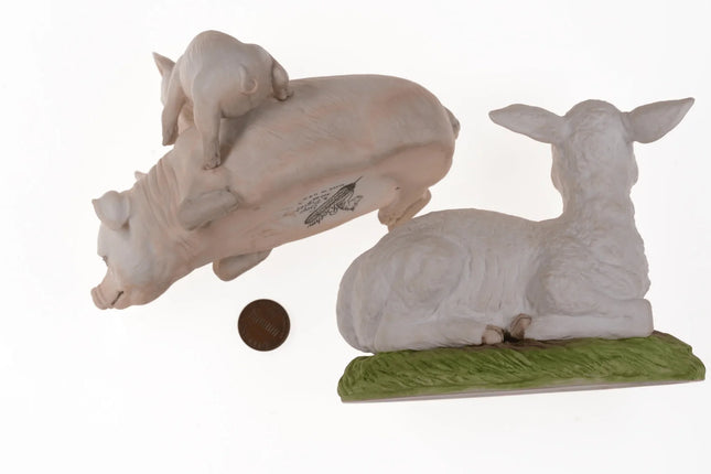 Boehm Porcelain Lamb and Sow Piglet - Estate Fresh Austin