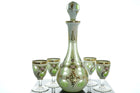 Bohemian Cut Overlay Glass Decanter and wine glasses - Estate Fresh Austin
