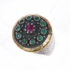 Bora Yasar Sterling/22k gold Ruby Emerald ring - Estate Fresh Austin