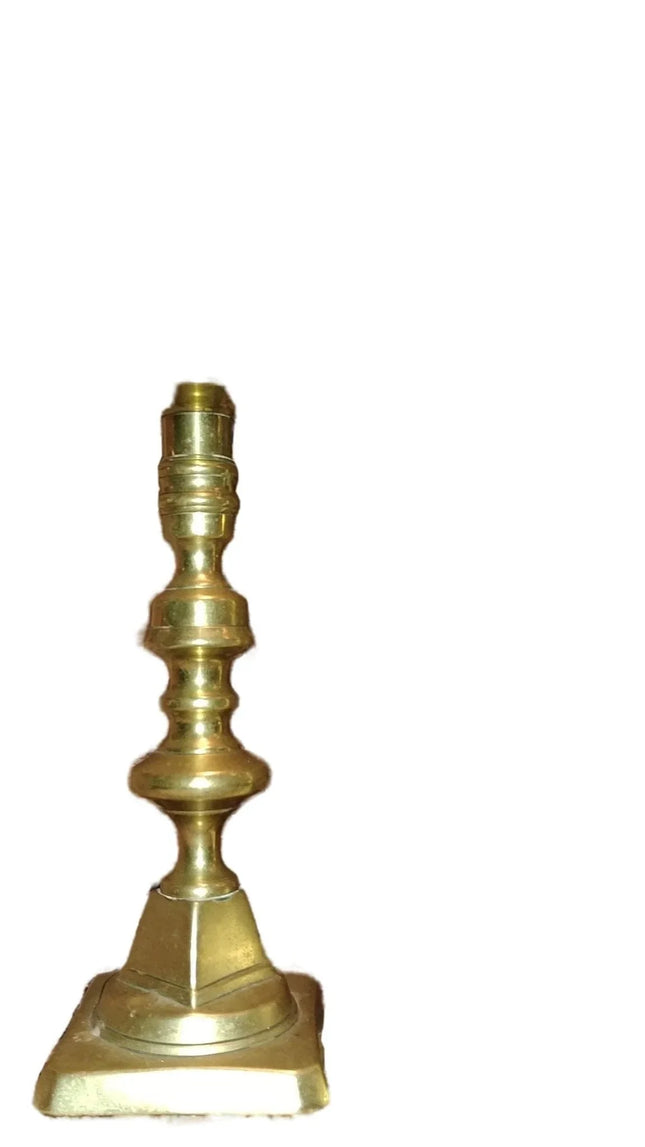 Brass Pushup Candlesticks uncommon style 19th century - Estate Fresh Austin