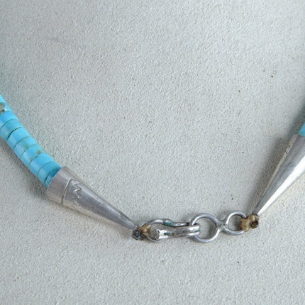 Brihilda Crispin Coriz Santo Domingo Pueblo Heishi Turquoise Sterling Silver Nec - Estate Fresh Austin