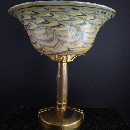 Bronze Dore Art Glass Footed Centerpiece - Estate Fresh Austin