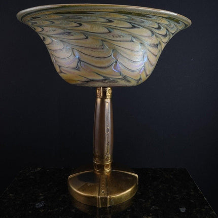 Bronze Dore Art Glass Footed Centerpiece - Estate Fresh Austin