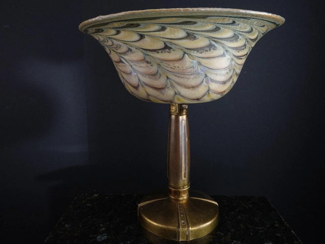 Bronze Dore Art Glass Footed Centerpiece - Estate Fresh Austin