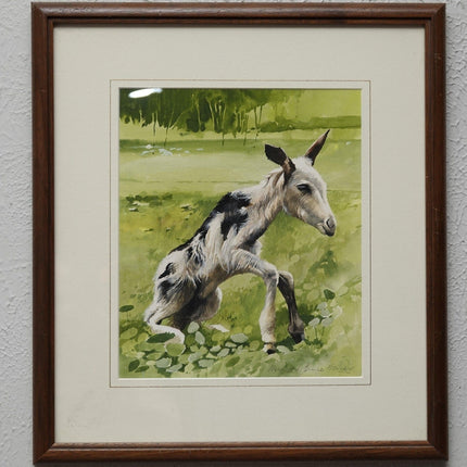 Bruce Harvey New Zealand artist "NEWBORN" Baby Goat Painting Tempura and Waterco - Estate Fresh Austin